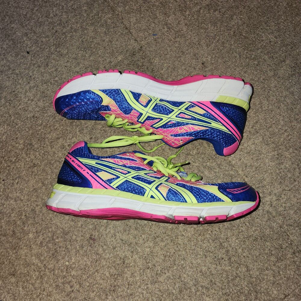 Womens ASICS Gel-Excite 2 Running Shoes | Blue Pink Yellow | W10